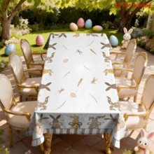 1/20pcs Easter Spring Theme Tablecloth, Rabbit Pattern Tablecloth, Rectangular Polyester Tablecloth, Easter Tablecloth Decor, Home Decor, Indoor Outdoor Holiday Party Decor, Easter Decoration, Easter Gift - Multicolor - View 17