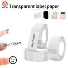 Marklife 热敏打印机标签，透明，14x30mm/14x40mm 自粘热敏贴纸，防污、速干、防水、防油，适用于 P15/P12/M1/P50 便携式热敏标签打印机，可用于学校、办公室、厨房、家庭、礼品/DIY 创意/标记音乐节、婚礼季等场合。 - 無色 - 查看 2