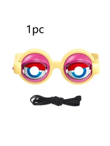 1 buc. Jucărie de ochelari nebuni pentru petreceri pentru adulți, cadou distractiv de ziua de naștere, ochelari inedit din plastic, cadou de Paște, ochelari amuzanți cu mecanism intermitent, ramă și lentilă din plastic în stil casual, decor cu inimă, unisex, jucărie decorativă pentru selfie-uri și cadou de glumă, accesoriu de carnaval - Multicolor - Vizualizare 14