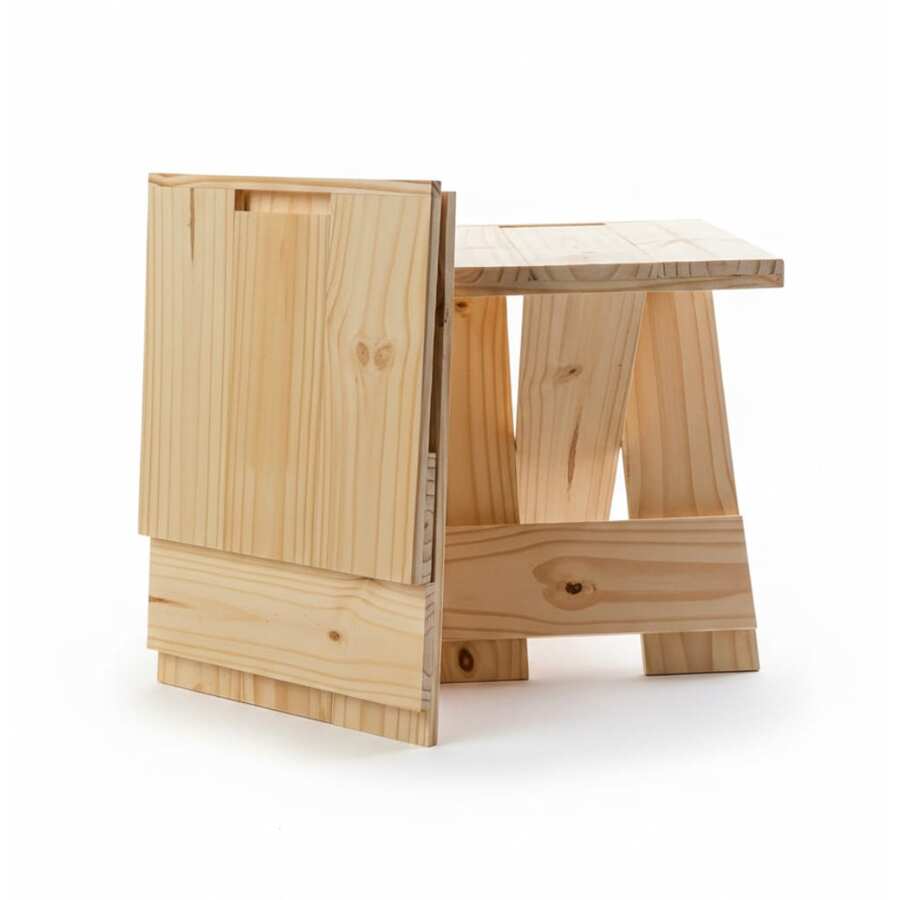 Banco Dobrável Portátil De Madeira Maciça Amadeirado - Maple - Visão 1