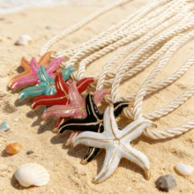 Collar exagerado con colgante de estrella de mar, estilo playa y océano - collar de estrellas de mar - Ver 6