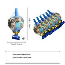 Minecraft Theme Party Mask Set, Invitation Gift Bag Set, Party Supplies - Multicolor - View 7