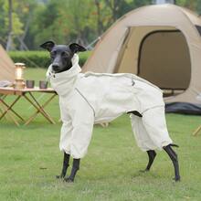 PINCOOL Jaqueta corta-vento ajustável com gola alta e zíper para cães da raça Galgo Italiano, ideal para atividades ao ar livre. - Branco - Ver 11