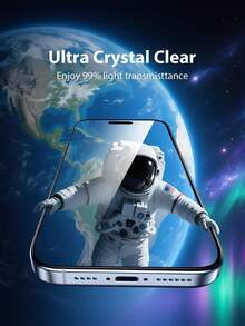 3pcs 9H Full Coverage Tempered Glass Screen Protector Compatible With IPhone 17 Pro Max, 16 Pro Max, 15 Pro Max, 14 Pro Max, 13 Pro Max, 12 Pro Max, 11 Pro Max, XS Max, XR, X, 8 Plus, 7 Plus, Scratch-Resistant, Fingerprint-Proof, Phone-Friendly - Clear - View 5