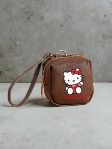 SANRIO 1pc Kitty Shaped Leather Coin Purse With Keychain, PU Leather Mini Wallet, Zipper Design, Compact Medical Theme Design, Cute Cartoon Small Bag, Nurse Uniform Accessory, Birthday/Valentine's Day Gift Choice - Multicolor - View 11