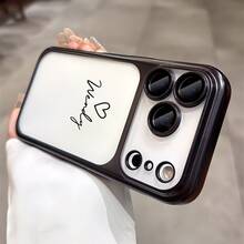 Personalized Custom Initial Name Phone Case Compatible With IPhone 17 16 15 14 13 12 Pro Max Luxury Plating Hard Plastic Transparent Matte Camera Protection Cover 17 Pro Max Gifts For Christmas Days - Multicolor - View 6