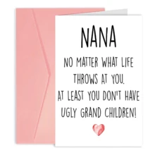 1 Humorous Grandmother Card, No Matter What Life Presents, At Least You Have No Unattractive Grandchildren, Birthday Cards, Mother's Day Cards, Envelope Cards, Ideal Gifts - Single Piece - View 3