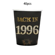 20 piezas/40 piezas/60 piezas Vasos vintage de 30 cumpleaños de 1996, vasos de fiesta dorados negros de 30 años de edad, decoraciones de 30 aniversario de cumpleaños, regalos para invitados masculinos y femeninos, suministros de 30 aniversario de boda - 1996 - Ver 8