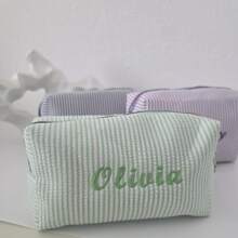 Embroidered Makeup Bag, Customized Corduroy Makeup Bag, Sanitary Pad Storage Bag, Travel Makeup Bag, Personalized Storage Bag, Gift For Women, Embroidered Corduroy Bag, Customized Corduroy Makeup Bag, Personalized Corduroy Bag, Travel Case, Toiletries, Sunscreen Bag, Bridesmaid Gift, Corduroy Makeup Bag, Spacious - Multicolor - View 4