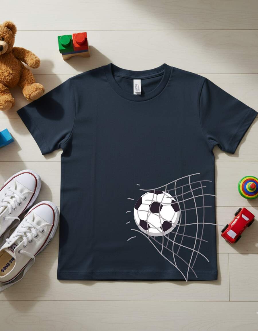Camiseta Infantil Básica Algodão Estampa Foguete Volta Aulas - Azul - Visão 1
