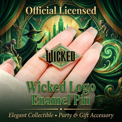 Universal 1PC Wicked Officially Licensed Glinda & Elphaba Logo Enamel Pin – Minimalist Collectible Holiday Party Decor New Year Valentine Brooch Gift