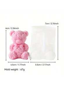 1pc Valentine's Day Couple Bear Silicone Mold - High Precision Multi-Purpose, Suitable For Resin/Gypsum/Soap, Valentine's Day/Graduation/Birthday Wedding Decoration Bride Gift - White - View 9