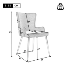 Dining Chairs - Beige + Velvet - View 5