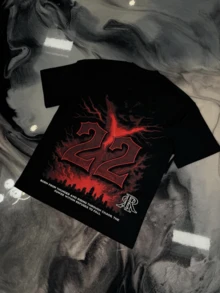 Godspeed The World Is Mine Oversized Distressed Print T-Shirt With Statue Of Liberty Design, Men's Short-Sleeve 100% Cotton, Loose Fit, Y2K Street Retro Casual Urban Aesthetic, 100% Cotton Pullover. Gift - 黑色 - 查看 3