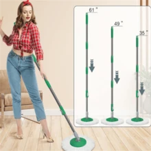 Compartment Spin Mop And Bucket, Mop And Bucket With Wringer Set,360°Rotating Spinning Mopping For Floor Cleaning With 6 Microfiber Replacement Heads, 61" Extended Handle, 2X Wheel - Deep Green - A - Xem 5