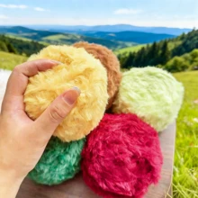 Premium Fluffy Chunky Yarn Hand Knitted Scarf & Beanie Set - K-Black - View 7