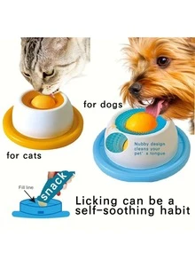 1pc Anti-Spill Slow Feeder Pet Bowl, Interactive Cat/Dog Toy, Chew-Resistant, Boredom Relief, Training & Intelligence Toy - 50ml - View 1