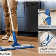 Whole 24" Microfiber Mop System - Clean & Dust Hardwood, Laminate, & Tile Floors, Reusable Mop Heads, Adjustable Handle, Washable Micro Fiber Wet & Dry Pads, Industrial & Commercial - A - Xem 3