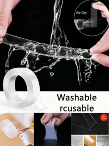 30m (1m/Roll) Super Strong Double-Sided Tape, Nano Transparent Double-Sided Tape, High Adhesive Nano Transparent Double-Sided Tape, Reusable Strong Adhesive Waterproof Nano Tape, Multi-Purpose Transparent Waterproof Seamless Tape, Suitable For Kitchen, Bedroom, Living Room, Study - Multicolor - View 3