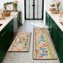1/2 Piece Easter Kitchen Mat - Farmhouse Egg Design, Happy Easter Bunny Holiday Non-Slip Rug, Home Easter Decor, Suitable For Kitchen, Dining Room, Bedroom, Living Room, Holiday, Party, Gift - Multicolor - View 12