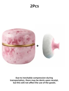 1 Set 80g Loose Powder Container With Powder Puff (Powder Not Included), Puff And Powder Case Suitable For Bathing And Travel, Perfect Gift For Christmas, Holidays, Halloween, Valentine's Day, Eid, Listed In Holiday Gift Guide, Mother's Day Gift - Multicolor - View 10