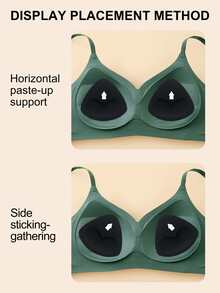 1 件比基尼文胸，带海绵垫 + 10 个无纺布胸垫，加厚透气，自粘防滑，上托胸部支撑文胸垫。 - 彩色 - 查看 3