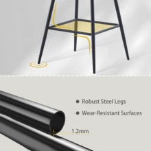 AINPECCA Bar Stools Set Of 2/4, Velvet Breakfast Bar Stools With Upholstered Seat, Armrest And Metal Leg For Home Kitchen, Breakfast Bar, Counter - Brown - View 9