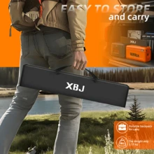 XBJ [Pantalla de proyector de 72" con soporte] Kit de pantalla de proyección portátil que incluye trípode ajustable y bolsa de transporte | Pantalla de proyección HD 16:9 antiarrugas de doble cara para uso en exteriores, cine en casa, campamento y fiestas | Diseño plegable de montaje instantáneo para proyector - Solución completa de pared de video - Pantalla 16:9 de 100 pulgadas con soporte [compatible con montaje en pared/posición vertical] - Ver 3