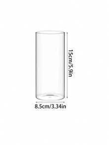 1 pieza Soporte de vela de vidrio transparente, Jarrón de vidrio cilíndrico, Adecuado para decoración de mesa, Arreglo floral artístico, Centropieza para fiesta de boda, Decoración interior, Cena romántica a la luz de las velas, Accesorios de boda (velas no incluidas), Regalo del Día de San Valentín, Jarrón de alta transparencia, Se puede usar como decoración de mesa de comedor - Jarrón de cristal para candelabro - Ver 18