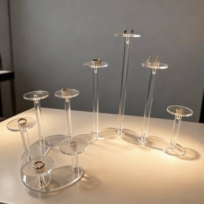 مجموعة من رفوف تخزين متعددة الوظائف وشفافة وقوية، رف عرض تخزين من الأكريليك عالي الجودة، رف عرض إكسسوارات المجوهرات، رف عرض الكب كيك، رف تخزين العطور، رف عرض تخزين الدمى، للاستخدام اليومي والهدايا والمناسبات