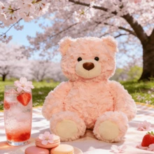 Miniso 10.23英寸/26厘米吉福德熊系列卡通可爱经典泰迪熊毛绒玩偶，卡哇伊熊毛绒抱枕，柔软填充玩偶，适合儿童、女孩、粉丝，节日礼物 - 粉色 - 查看 7