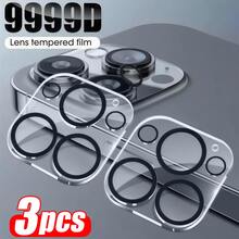 Bộ 3 miếng dán màn hình cường lực 9H tương thích với iPhone 17 16 15 14 13 Pro Max Plus Mini, màu đen, bảo vệ ống kính camera tròn, chống trầy xước, chống bám vân tay, tương thích với ốp lưng. - Trong sáng - Xem 10