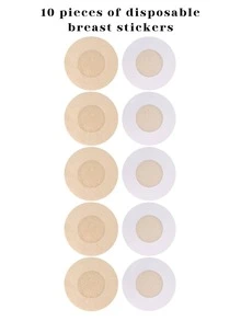 2/1 Pair Bikini Bra With Sponge Padding + 10 Non-Woven Fabric Breast Pads, Thickened, Breathable, Self-Adhesive, Non-Slip, Push-Up Upper Bust Support Bra Pads. - Multicolor - View 11