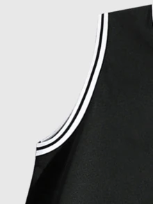 Áo tank top thể thao nam cổ tròn phong cách retro Mỹ, viền tương phản, thích hợp cho mùa hè. - Nhiều màu - Xem 3