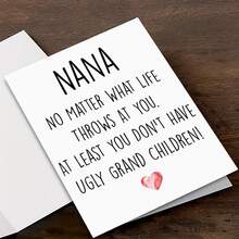 1 Humorous Grandmother Card, No Matter What Life Presents, At Least You Have No Unattractive Grandchildren, Birthday Cards, Mother's Day Cards, Envelope Cards, Ideal Gifts - Single Piece - View 4