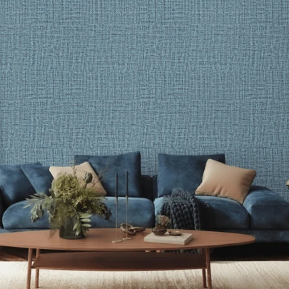 1 Roll Blue Self-Adhesive Wallpaper, PVC Peel And Stick Wallpaper, Thick Waterproof Removable Wallpaper Sticker For Home Decor, Suitable For Bedroom, Living Room, Ceiling, Countertop, Cabinet, Furniture Renovation, Easy To Cut And Install