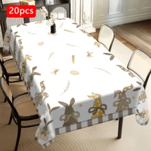 1/20pcs Easter Spring Theme Tablecloth, Rabbit Pattern Tablecloth, Rectangular Polyester Tablecloth, Easter Tablecloth Decor, Home Decor, Indoor Outdoor Holiday Party Decor, Easter Decoration, Easter Gift - Multicolor - View 16