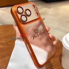 Personalized Custom Initial Name Phone Case Compatible With IPhone 17 16 15 14 13 12 Pro Max Luxury Plating Hard Plastic Transparent Matte Camera Protection Cover 17 Pro Max Gifts For Christmas Days - Multicolor - View 4