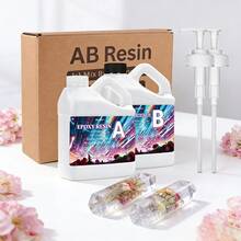 240毫升/1000毫升高透明度抗黄变环氧树脂AB胶套装，适用于DIY珠宝、河流桌、创意装饰、模具浇铸及其他手工艺品 - 彩色 - 查看 1