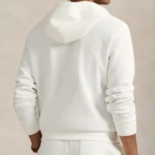 Polo Ralph Lauren Double-Knit Full-Zip Hoodie,Embroidered Logo Hoodie - Unisex - White - View 5