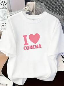 Playera de mujer, cuello redondo y manga corta, 1 pieza, 180g de peso, 100 algodón, apta para uso diario y citas. - BLANCO - Ver 5