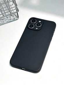 1个黑色极简全包覆TPU防震手机壳，兼容苹果17、16、15、14、13、12、11 Pro Max、Air - 黑色 - 查看 4