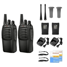 Radios de Comunicación Inalámbricos, BaoFeng Walkie Talkie 666s Recargable de Largo Alcance a Prueba de Lluvia, Altavoces con Micrófono, Intercomunicador Remoto para Uso Laboral - Negro - Ver 4