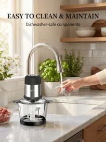 Elektryczna maszynka do mięsa ze stali nierdzewnej o pojemności 3 l, z 4 ostrymi ostrzami, do mielenia mięsa, warzyw, owoców i orzechów. SOKANY - Wtyczka UE typ C (220–240 V) - Zobacz 5