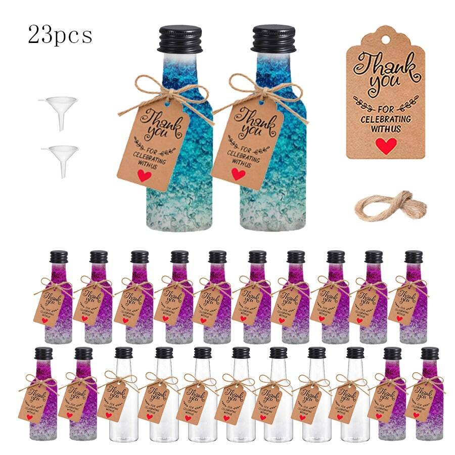 23pcs Mini Refillable Portable Bottle Caps, Beverage Dispenser Bottles, Multi-Purpose Containers Suitable For Energy Drinks, Commuting, Fitness, School Activities And Outdoor Adventures, Can Be Used For Seasoning Filling, Also Suitable As Tabletop Decorations For Wedding Party Gifts