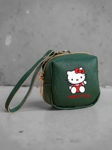 SANRIO 1pc Kitty Shaped Leather Coin Purse With Keychain, PU Leather Mini Wallet, Zipper Design, Compact Medical Theme Design, Cute Cartoon Small Bag, Nurse Uniform Accessory, Birthday/Valentine's Day Gift Choice - Multicolor - View 9