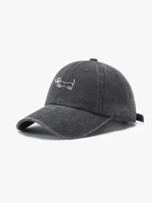 A Retro Washed Hats For Men Hats For Women, All-Season Spring SummerAutumn Winter Wearable Adjustable Strap Suitable For Valentine's Day Weddings Christmas School Season Father's Day Outdoor Sports Travel Sun Protection Essential Gifts For Men &Women Niche Customizable Trucker Hat Available In Black Pink Purple Yellow Casual Headwear - Black - View 4