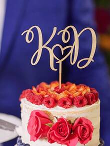 Customized Wedding Cake Topper With Customizable Text, Bride And Groom Wedding Commemorative Decorations, 1/3/5 Pieces Multiple Sizes - Normal - View 7