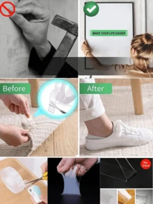 30m (1m/Roll) Super Strong Double-Sided Tape, Nano Transparent Double-Sided Tape, High Adhesive Nano Transparent Double-Sided Tape, Reusable Strong Adhesive Waterproof Nano Tape, Multi-Purpose Transparent Waterproof Seamless Tape, Suitable For Kitchen, Bedroom, Living Room, Study - Multicolor - View 5