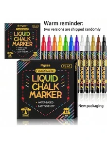 Bút điện tử huỳnh quang 8 màu, phấn lỏng có thể giặt và xóa được khi ướt, thích hợp cho bảng đen, bảng phấn, bảng trắng, cửa sổ kính LED, cửa sổ ô tô, bút dạ huỳnh quang quảng cáo - Phấn lỏng - Xem 13